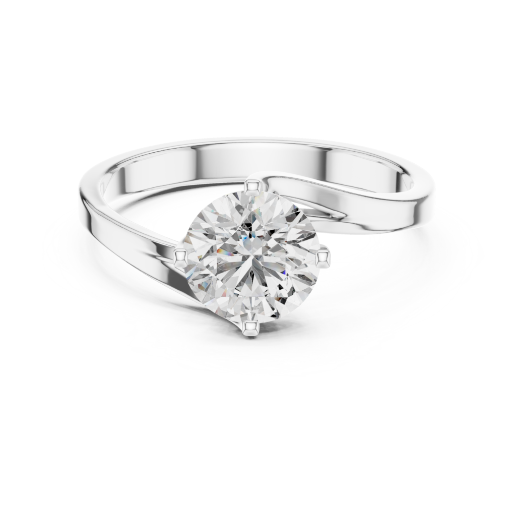 Twisted Band Solitaire Ring