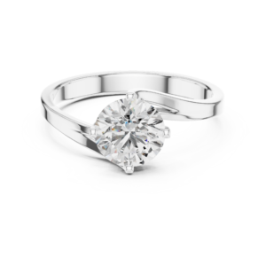Twisted Band Solitaire Ring