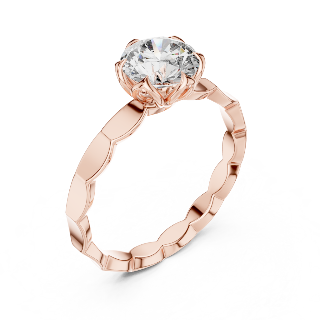 Honeycomb Solitaire Ring