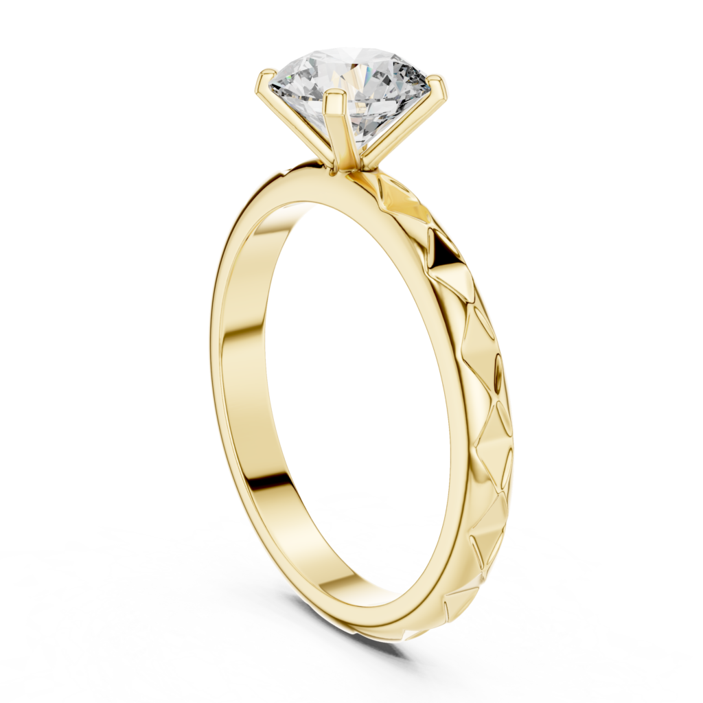 Petal Crown Solitaire Ring
