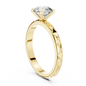Petal Crown Solitaire Ring