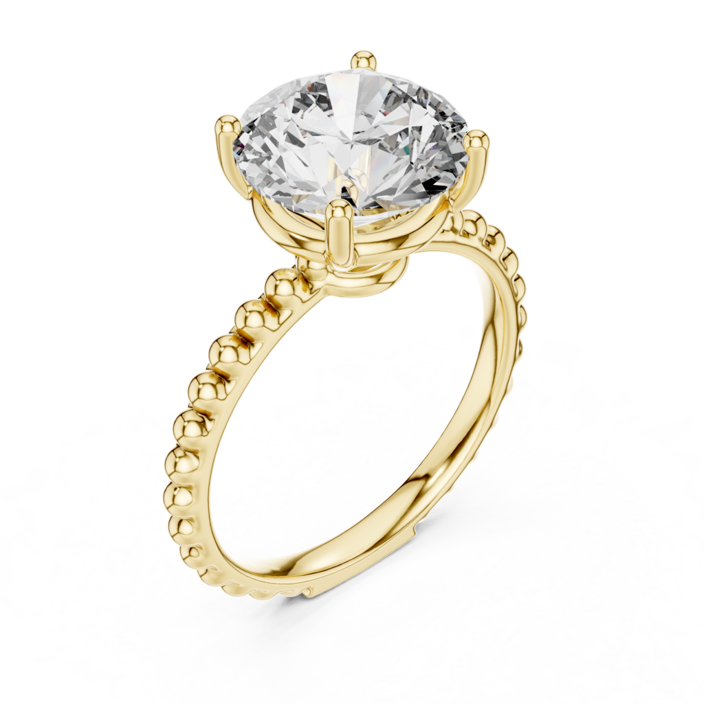bubble shank Solitaire Ring