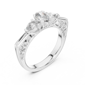 Oval Trilogy with Pear Accents Ring