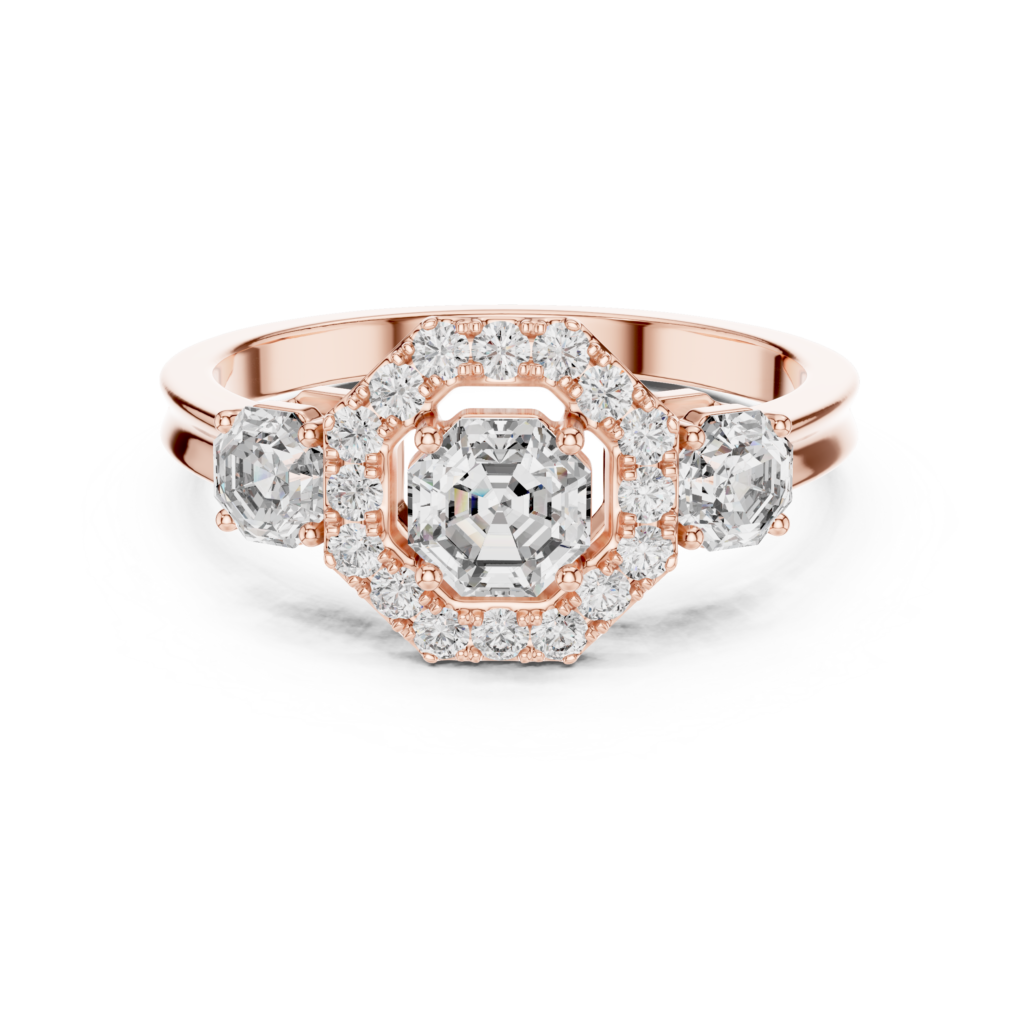 Octagonal Halo Ring