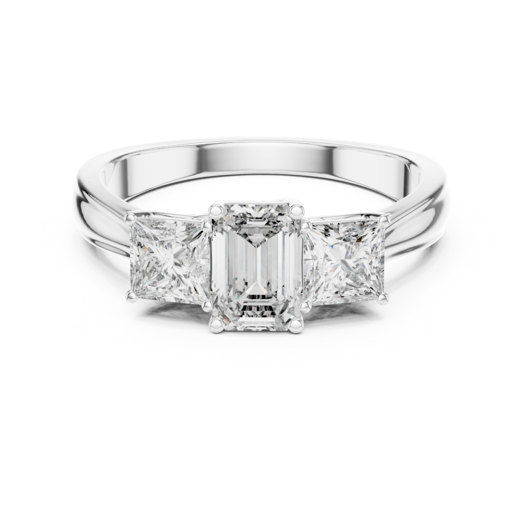 Emerald Cut Three-Stone Ring